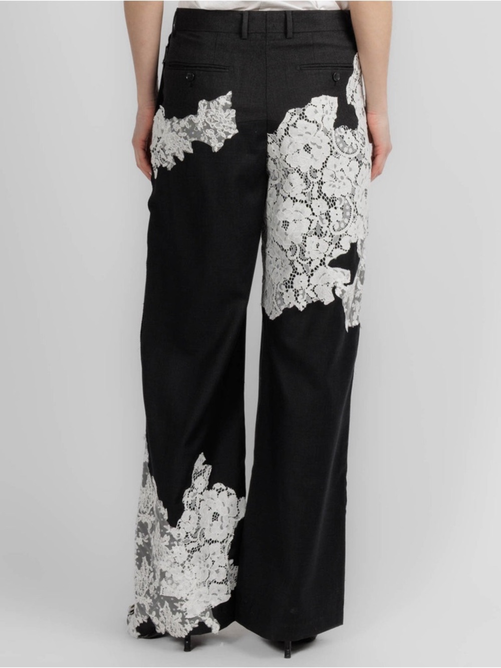 1/OFF PARIS (RE)MADE The Pantalon X Lace Designer Upcycled Size Large VGUC - Picture 2 of 12